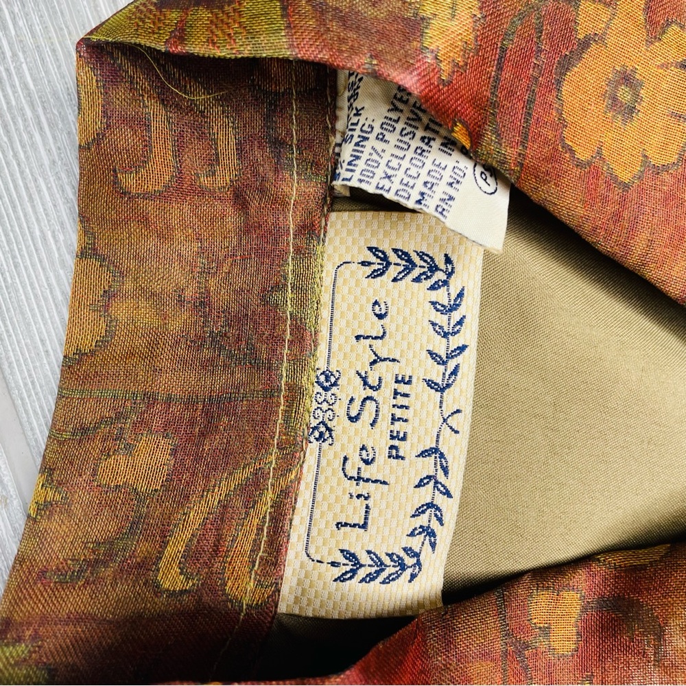 Life Style Artsy Patchwork Button Front Jacket Pe… - image 3